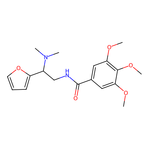N-[2-(dimethylamino)-2-(furan-2-yl)ethyl]-3,4,5-trimethoxybenzamide structure