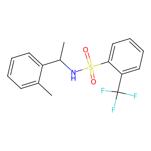 N-[1-(2-methylphenyl)ethyl]-2-(trifluoromethyl)benzenesulfonamide structure