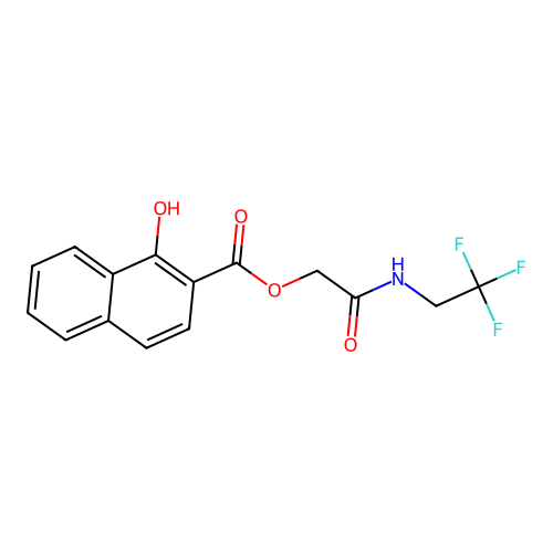 [2-Oxo-2-(2,2,2-trifluoroethylamino)ethyl] 1-hydroxynaphthalene-2-carboxylate structure