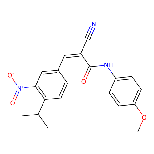 2-cyano-N-(4-methoxyphenyl)-3-(3-nitro-4-propan-2-ylphenyl)prop-2-enamide structure