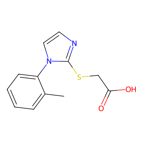 2-{[1-(2-methylphenyl)-1H-imidazol-2-yl]sulfanyl}acetic acid structure