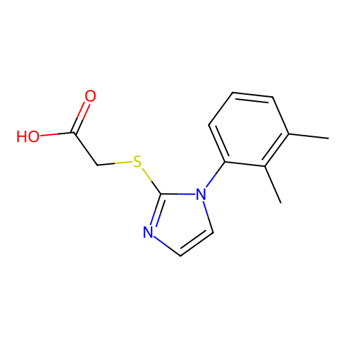 2-{[1-(2,3-dimethylphenyl)-1H-imidazol-2-yl]sulfanyl}acetic acid structure