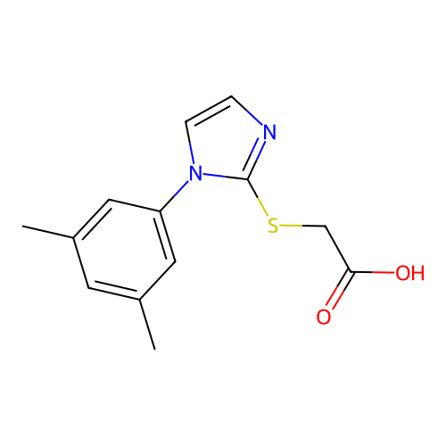 2-{[1-(3,5-dimethylphenyl)-1H-imidazol-2-yl]sulfanyl}acetic acid structure