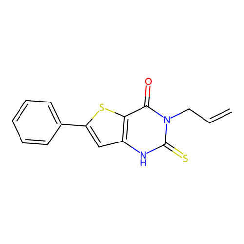 6-phenyl-3-(prop-2-en-1-yl)-2-sulfanyl-3H,4H-thieno[3,2-d]pyrimidin-4-one structure