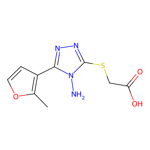 2-{[4-amino-5-(2-methylfuran-3-yl)-4H-1,2,4-triazol-3-yl]sulfanyl}acetic acid structure