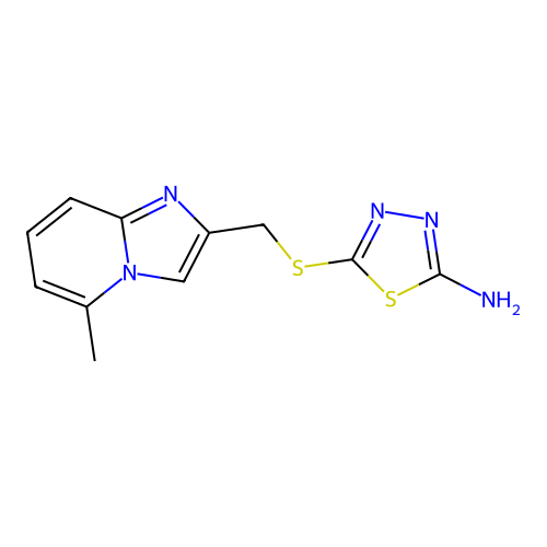 5-[(5-Methylimidazo[1,2-a]pyridin-2-yl)methylsulfanyl]-1,3,4-thiadiazol-2-amine structure