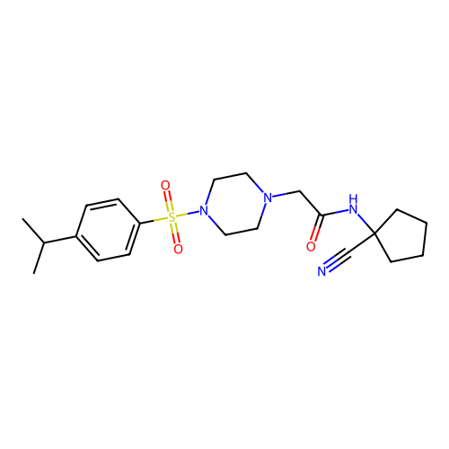 N-(1-cyanocyclopentyl)-2-[4-(4-propan-2-ylphenyl)sulfonylpiperazin-1-yl]acetamide structure