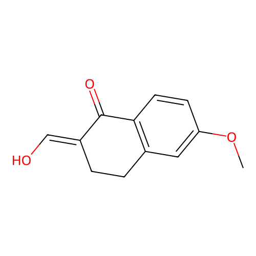 (E)-3,4-dihydro-2-(hydroxymethylene)-6-methoxynaphthalen-1(2h)-one structure