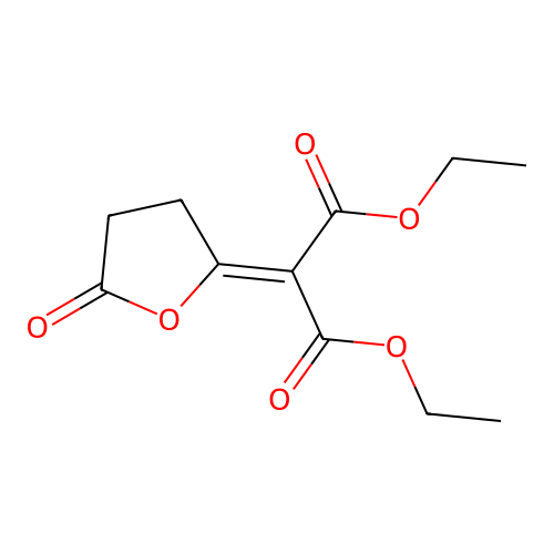 Diethyl 2-(5-oxooxolan-2-ylidene)propanedioate structure