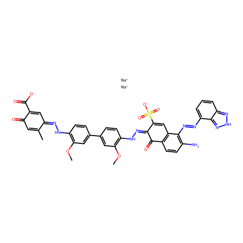 C38H30N10O9S.2Na structure