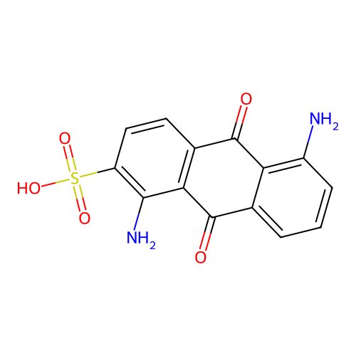 1,5-Diamino-9,10-dihydro-9,10-dioxoanthracene-2-sulphonic acid structure