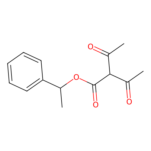 1-Phenylethyl 2-acetylacetoacetate structure