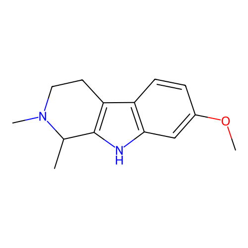 7-methoxy-1,2-dimethyl-1H,2H,3H,4H,9H-pyrido(3,4-b)indole structure