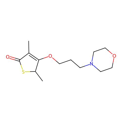 2,4-dimethyl-3-(3-morpholinopropoxy)-2H-thiophen-5-one structure