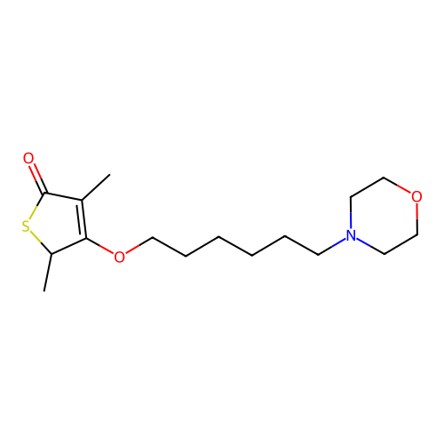 2,4-dimethyl-3-(6-morpholinohexoxy)-2H-thiophen-5-one structure