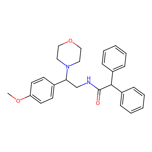 N-[2-(4-methoxyphenyl)-2-morpholin-4-ylethyl]-2,2-diphenylacetamide structure