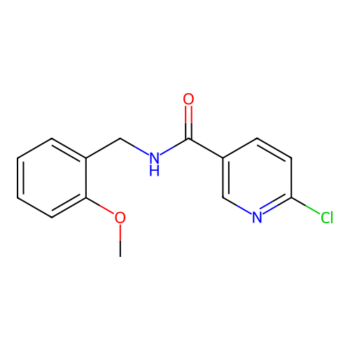 6-chloro-N-[(2-methoxyphenyl)methyl]pyridine-3-carboxamide structure