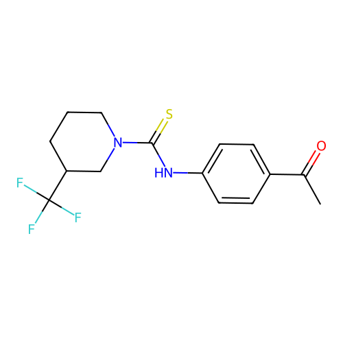 N-(4-acetylphenyl)-3-(trifluoromethyl)piperidine-1-carbothioamide structure
