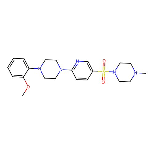 1-[6-[4-(2-Methoxyphenyl)piperazin-1-yl]pyridin-3-yl]sulfonyl-4-methylpiperazine structure