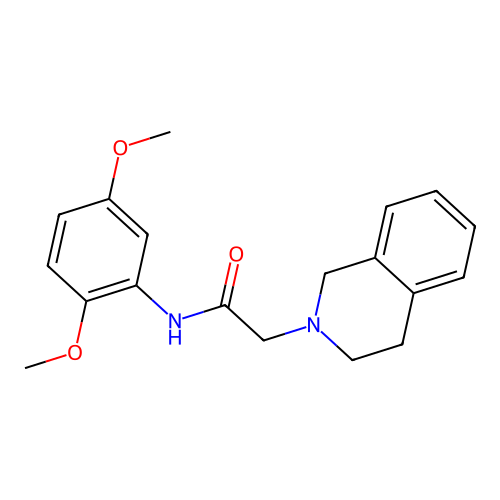 2-(3,4-dihydro-1H-isoquinolin-2-yl)-N-(2,5-dimethoxyphenyl)acetamide structure