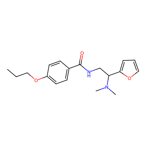 N-[2-(dimethylamino)-2-(furan-2-yl)ethyl]-4-propoxybenzamide structure