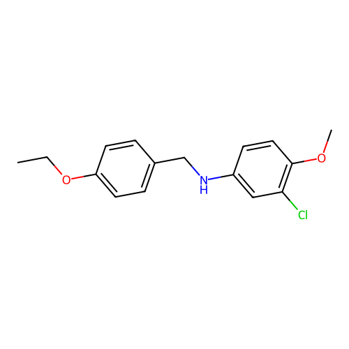 3-chloro-N-[(4-ethoxyphenyl)methyl]-4-methoxyaniline structure