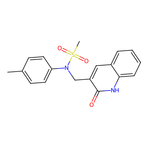 N-[(2-hydroxyquinolin-3-yl)methyl]-N-(4-methylphenyl)methanesulfonamide structure