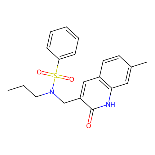 N-[(2-hydroxy-7-methylquinolin-3-yl)methyl]-N-propylbenzenesulfonamide structure