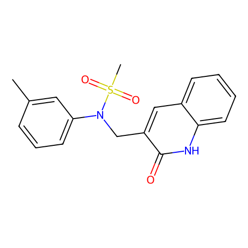 N-[(2-hydroxyquinolin-3-yl)methyl]-N-(3-methylphenyl)methanesulfonamide structure