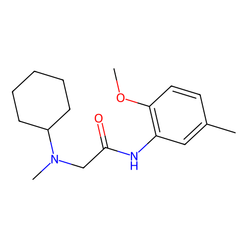 2-[cyclohexyl(methyl)amino]-N-(2-methoxy-5-methylphenyl)acetamide structure