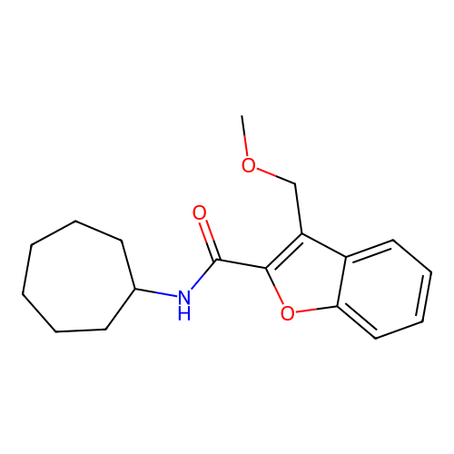 N-cycloheptyl-3-(methoxymethyl)-1-benzofuran-2-carboxamide structure
