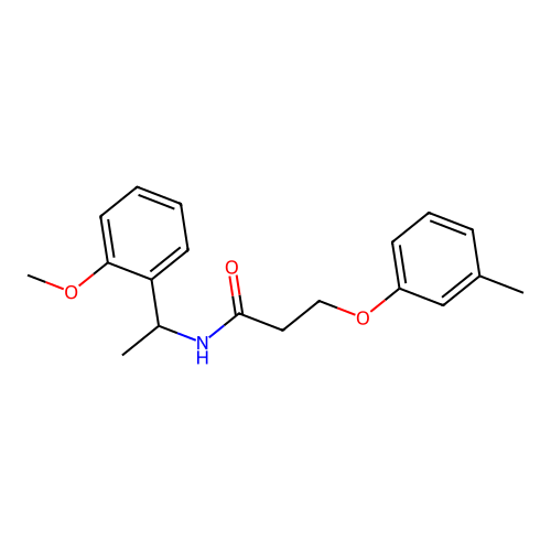 N-[1-(2-methoxyphenyl)ethyl]-3-(3-methylphenoxy)propanamide structure