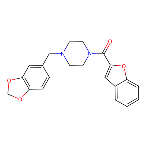 [4-(1,3-Benzodioxol-5-ylmethyl)piperazin-1-yl](1-benzofuran-2-yl)methanone structure