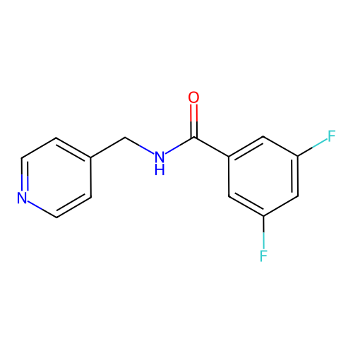 3,5-difluoro-N-[(pyridin-4-yl)methyl]benzamide structure