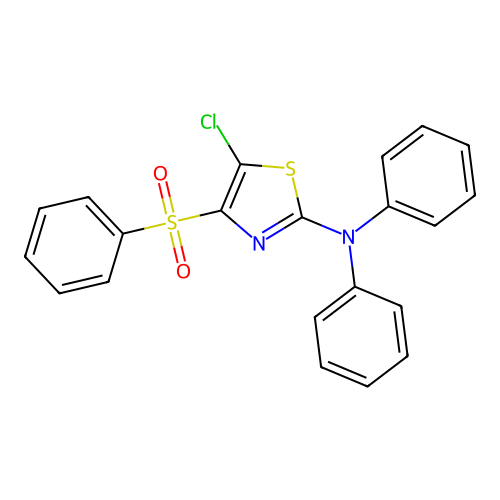 4-(benzenesulfonyl)-5-chloro-N,N-diphenyl-1,3-thiazol-2-amine structure