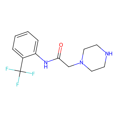 2-piperazin-1-yl-N-[2-(trifluoromethyl)phenyl]acetamide structure