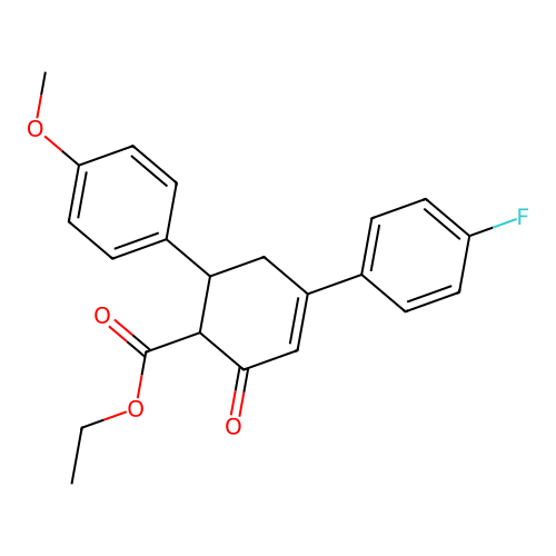 Ethyl 4-(4-fluorophenyl)-6-(4-methoxyphenyl)-2-oxocyclohex-3-ene-1-carboxylate structure