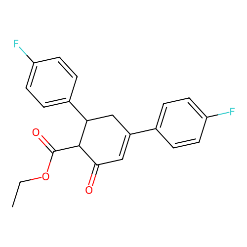 Ethyl 4,6-bis(4-fluorophenyl)-2-oxocyclohex-3-ene-1-carboxylate structure