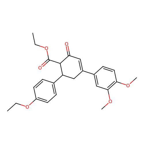 ethyl 4-(3,4-dimethoxyphenyl)-6-(4-ethoxyphenyl)-2-oxocyclohex-3-ene-1-carboxylate structure