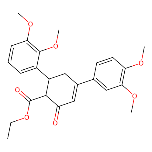 ethyl 6-(2,3-dimethoxyphenyl)-4-(3,4-dimethoxyphenyl)-2-oxocyclohex-3-ene-1-carboxylate structure