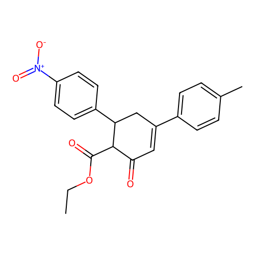 Ethyl 4-(4-methylphenyl)-6-(4-nitrophenyl)-2-oxocyclohex-3-ene-1-carboxylate structure