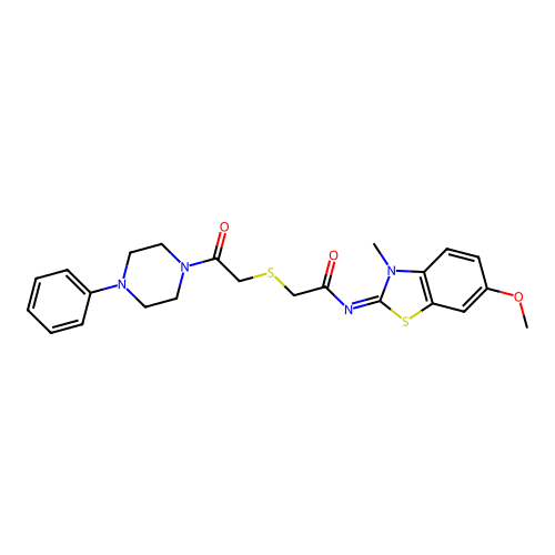 (Z)-N-(6-methoxy-3-methylbenzo[d]thiazol-2(3H)-ylidene)-2-((2-oxo-2-(4-phenylpiperazin-1-yl)ethyl)thio)acetamide structure