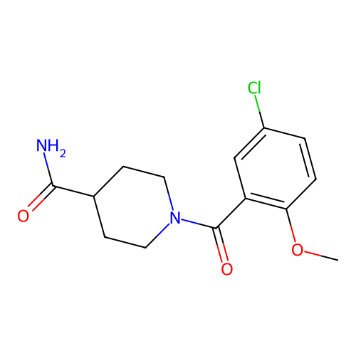 1-(5-Chloro-2-methoxybenzoyl)piperidine-4-carboxamide structure
