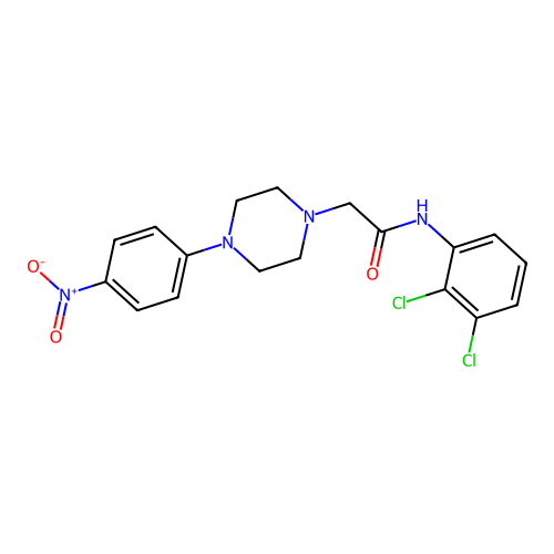 N-(2,3-dichlorophenyl)-2-[4-(4-nitrophenyl)piperazin-1-yl]acetamide structure
