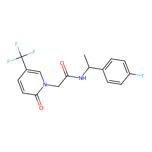 N-[1-(4-fluorophenyl)ethyl]-2-[2-oxo-5-(trifluoromethyl)pyridin-1-yl]acetamide structure