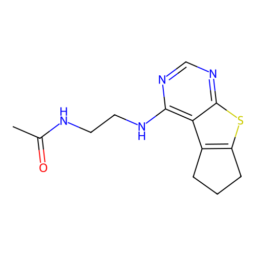 N-(2-((6,7-Dihydro-5H-cyclopenta[4,5]thieno[2,3-d]pyrimidin-4-yl)amino)ethyl)acetamide structure