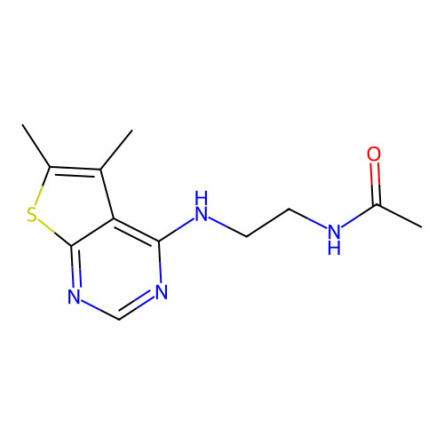 n-(2-((5,6-Dimethylthieno[2,3-d]pyrimidin-4-yl)amino)ethyl)acetamide structure