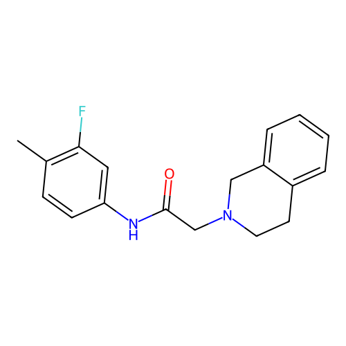 2-(3,4-dihydro-1H-isoquinolin-2-yl)-N-(3-fluoro-4-methylphenyl)acetamide structure