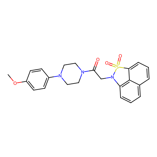 2-(2,2-dioxo-2lambda6-thia-3-azatricyclo[6.3.1.04,12]dodeca-1(11),4,6,8(12),9-pentaen-3-yl)-1-[4-(4-methoxyphenyl)piperazin-1-yl]ethanone structure
