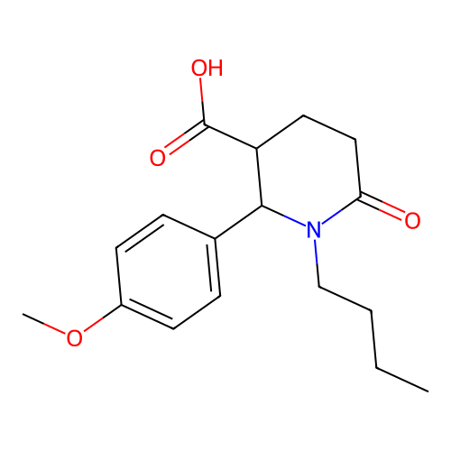 1-Butyl-2-(4-methoxyphenyl)-6-oxopiperidine-3-carboxylic acid structure